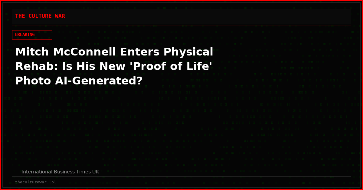 Mitch McConnell Enters Physical Rehab: Is His New 'Proof of Life' Photo AI-Generated?