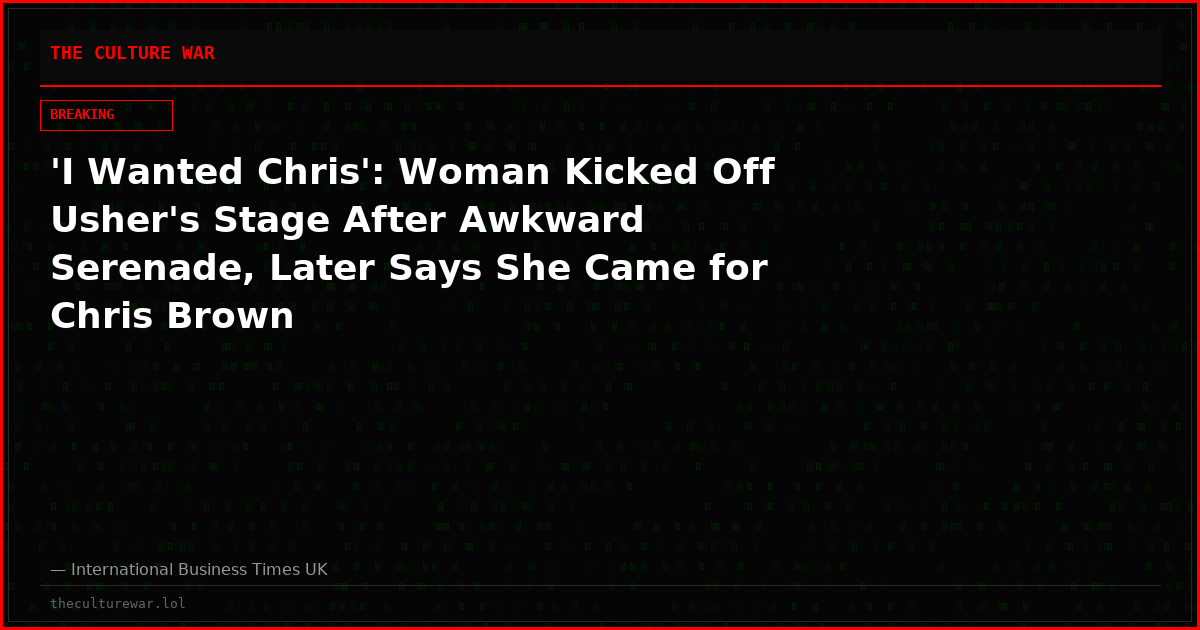 'I Wanted Chris': Woman Kicked Off Usher's Stage After Awkward Serenade, Later Says She Came for Chris Brown
