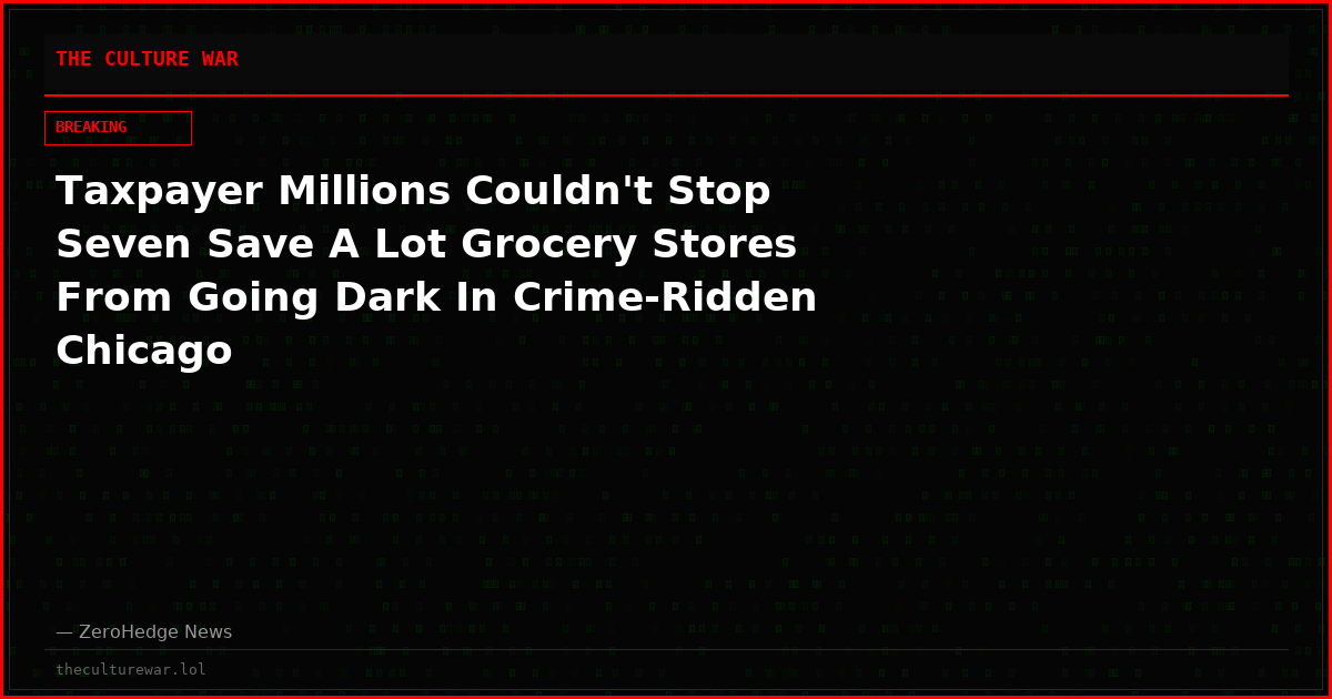 Taxpayer Millions Couldn't Stop Seven Save A Lot Grocery Stores From Going Dark In Crime-Ridden Chicago