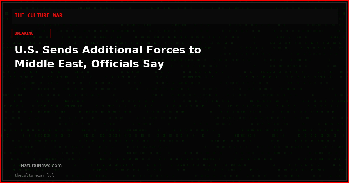 U.S. Sends Additional Forces to Middle East, Officials Say