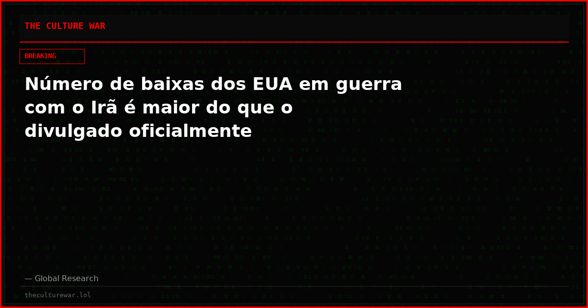 Número de baixas dos EUA em guerra com o Irã é maior do que o divulgado oficialmente