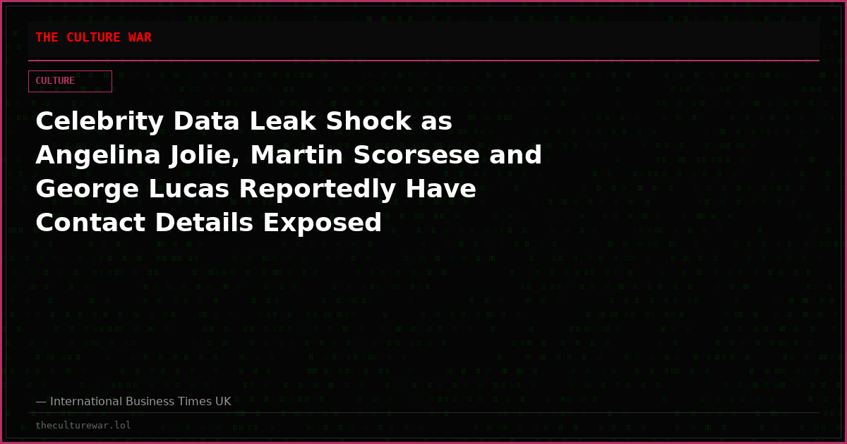 Celebrity Data Leak Shock as Angelina Jolie, Martin Scorsese and George Lucas Reportedly Have Contact Details Exposed