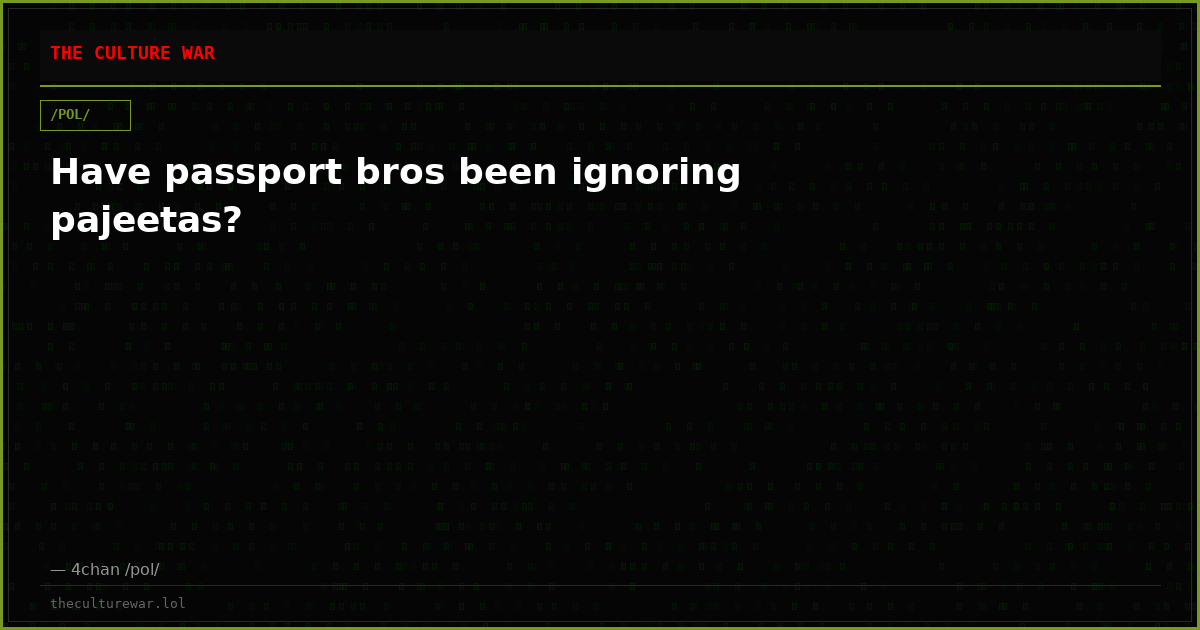 Have passport bros been ignoring pajeetas?