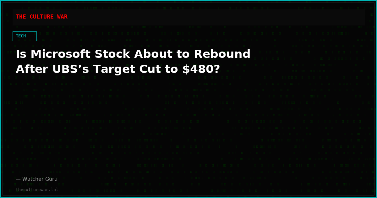 Is Microsoft Stock About to Rebound After UBS’s Target Cut to $480?