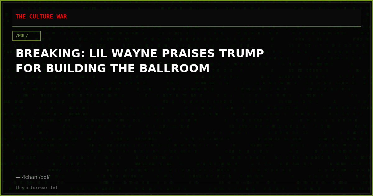 BREAKING: LIL WAYNE PRAISES TRUMP FOR BUILDING THE BALLROOM