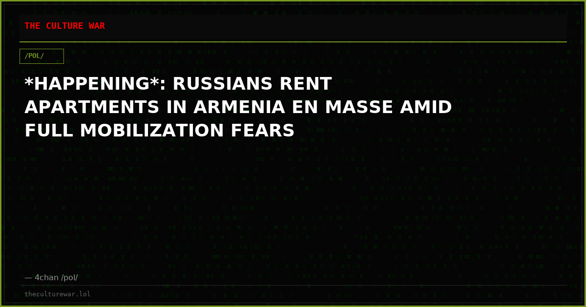 *HAPPENING*: RUSSIANS RENT APARTMENTS IN ARMENIA EN MASSE AMID FULL MOBILIZATION FEARS