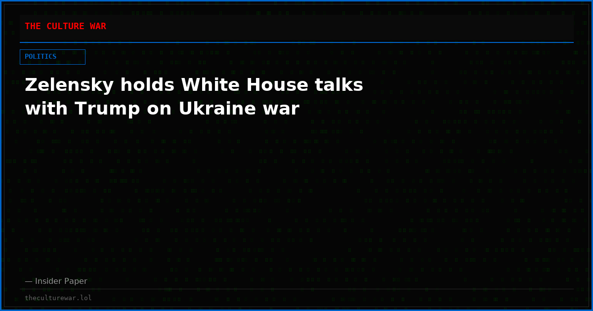 Zelensky holds White House talks with Trump on Ukraine war