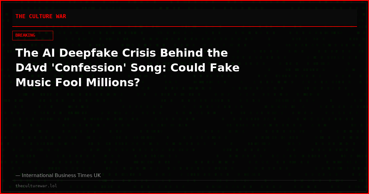 The AI Deepfake Crisis Behind the D4vd 'Confession' Song: Could Fake Music Fool Millions?