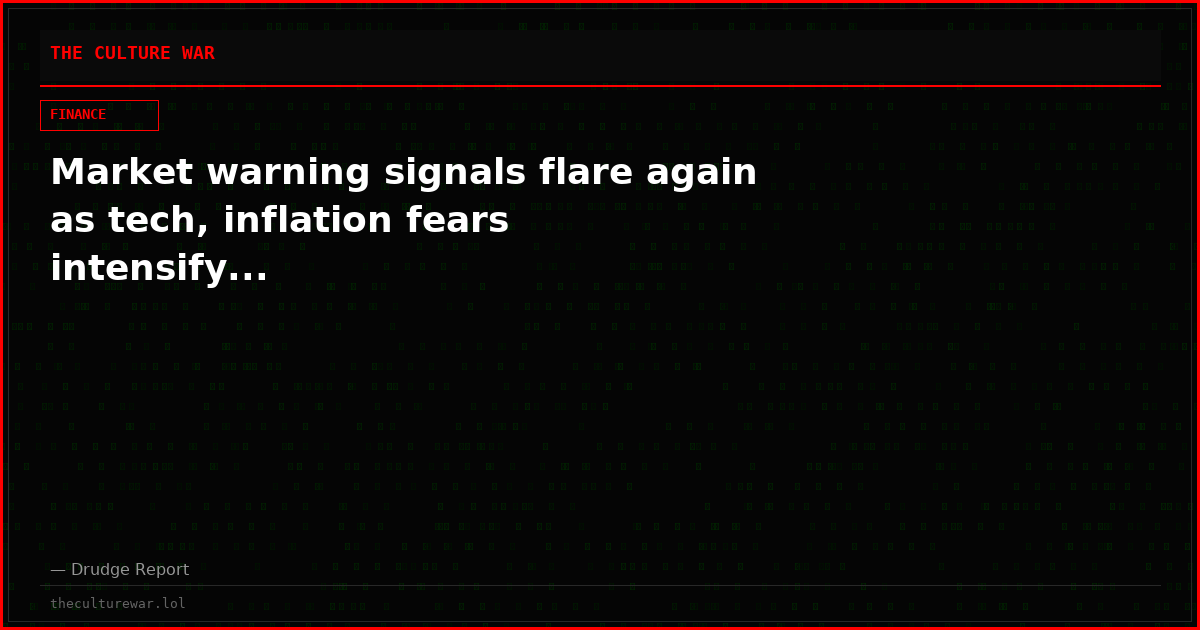 Market warning signals flare again as tech, inflation fears intensify...