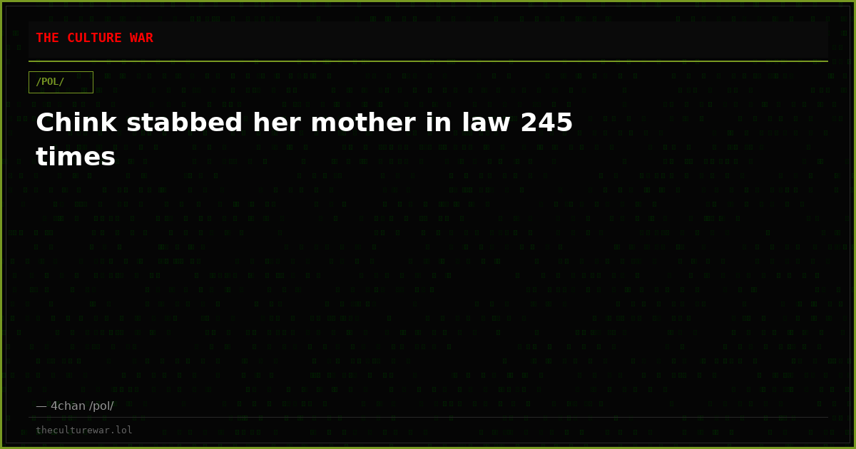 Chink stabbed her mother in law 245 times