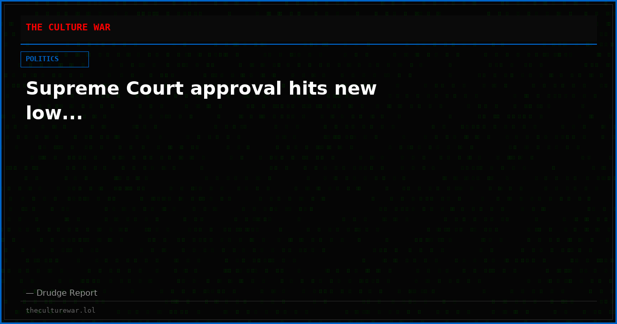Supreme Court approval hits new low...