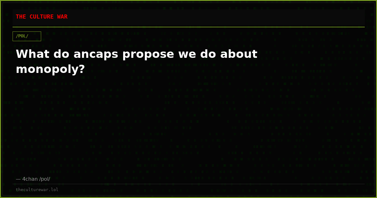 What do ancaps propose we do about monopoly?