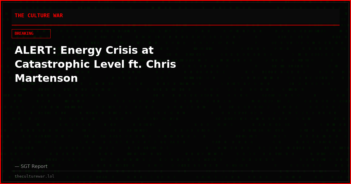 ALERT: Energy Crisis at Catastrophic Level ft. Chris Martenson