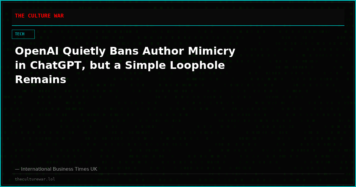 OpenAI Quietly Bans Author Mimicry in ChatGPT, but a Simple Loophole Remains