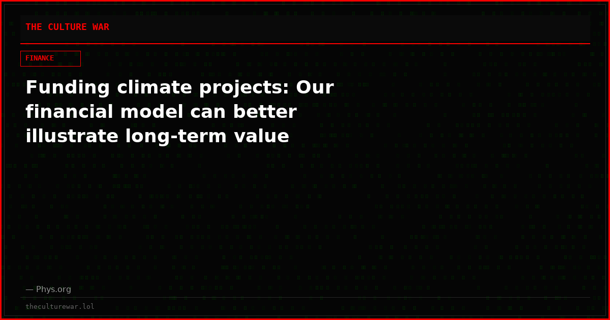 Funding climate projects: Our financial model can better illustrate long-term value
