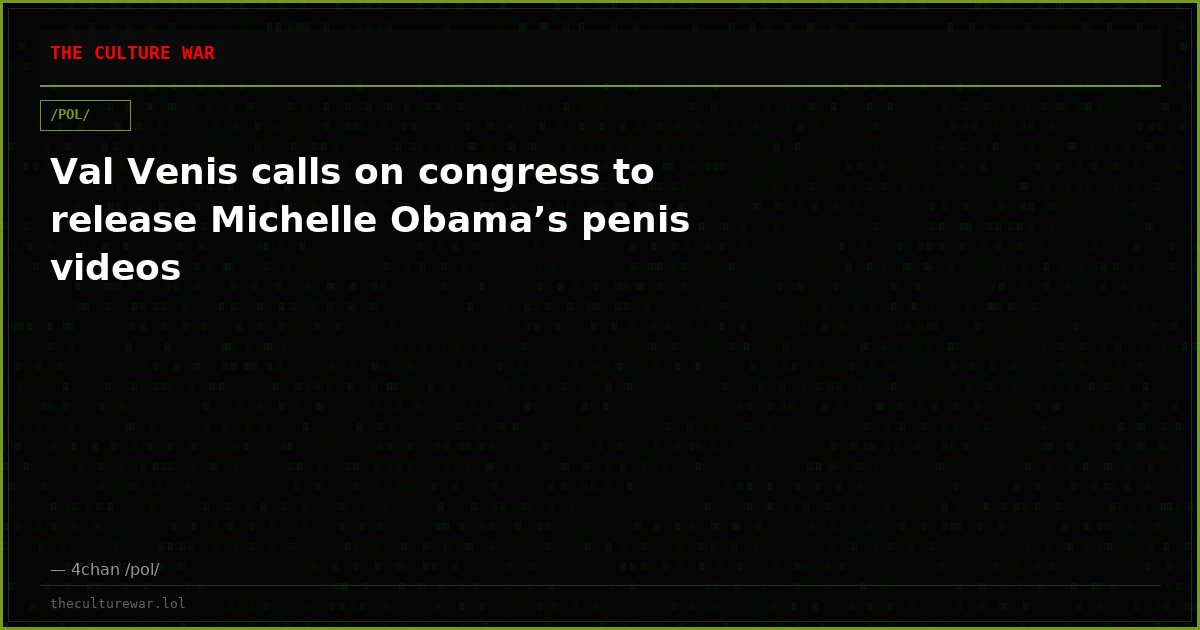 Val Venis calls on congress to release Michelle Obama’s penis videos