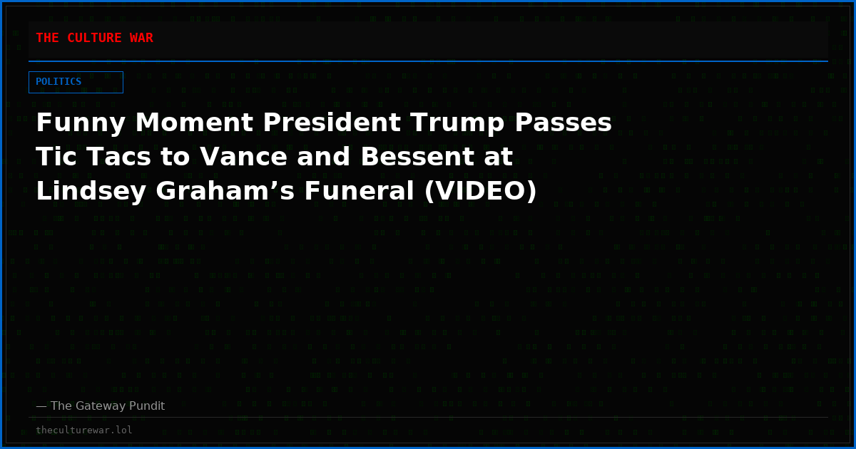 Funny Moment President Trump Passes Tic Tacs to Vance and Bessent at Lindsey Graham’s Funeral (VIDEO)