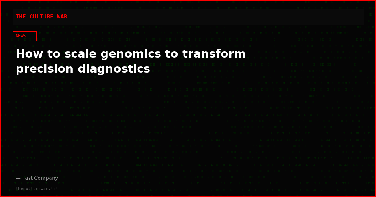 How to scale genomics to transform precision diagnostics