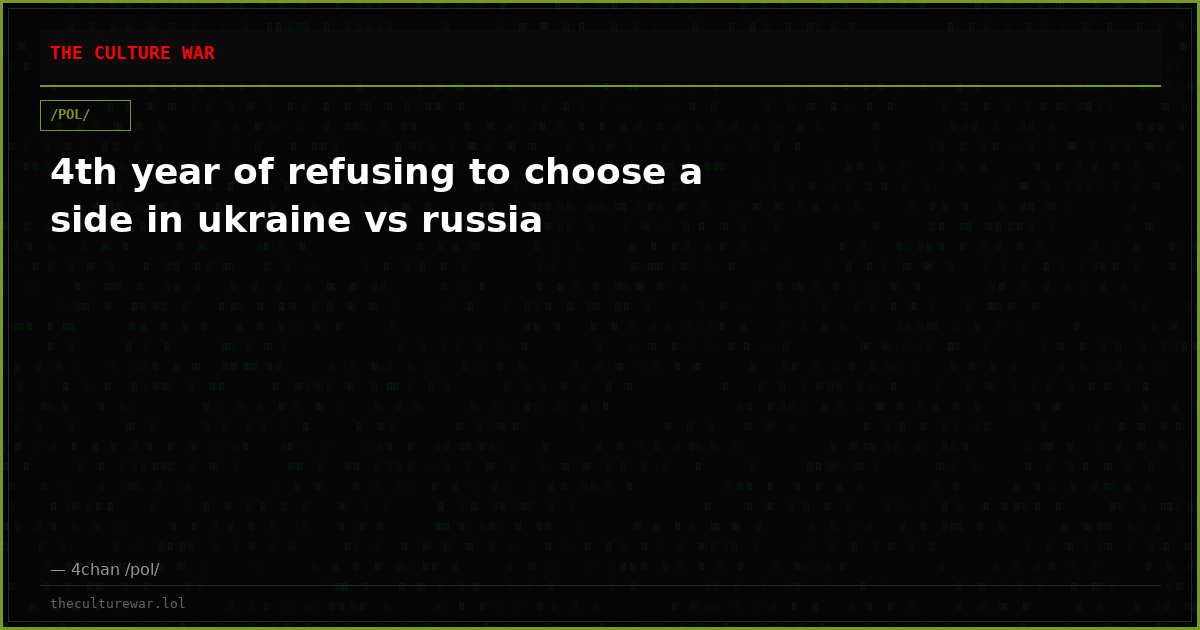 4th year of refusing to choose a side in ukraine vs russia