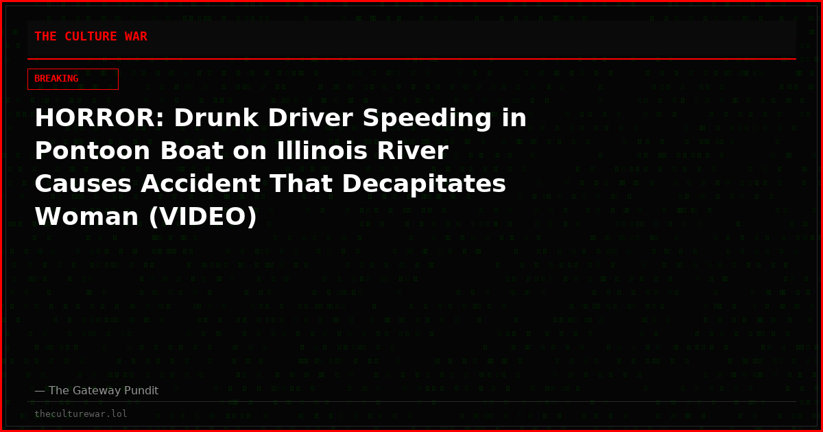 HORROR: Drunk Driver Speeding in Pontoon Boat on Illinois River Causes Accident That Decapitates Woman (VIDEO)
