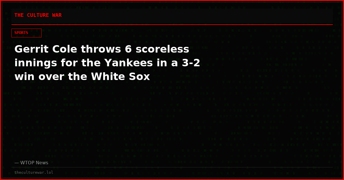 Gerrit Cole throws 6 scoreless innings for the Yankees in a 3-2 win over the White Sox