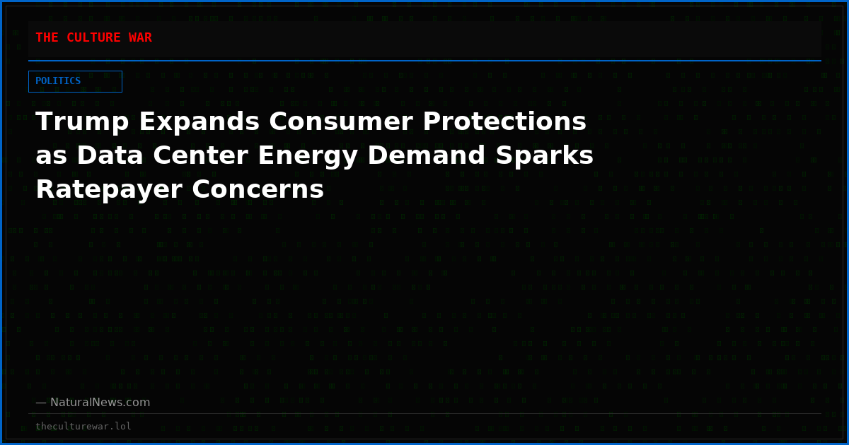 Trump Expands Consumer Protections as Data Center Energy Demand Sparks Ratepayer Concerns