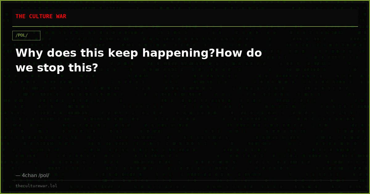 Why does this keep happening?How do we stop this?