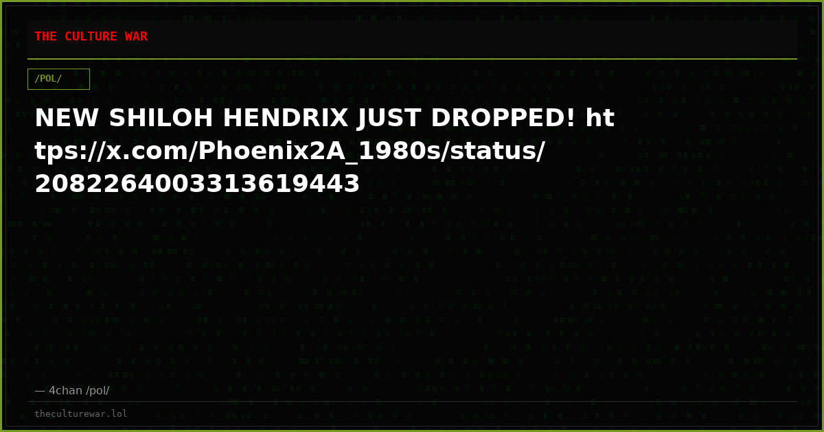 NEW SHILOH HENDRIX JUST DROPPED! https://x.com/Phoenix2A_1980s/status/2082264003313619443