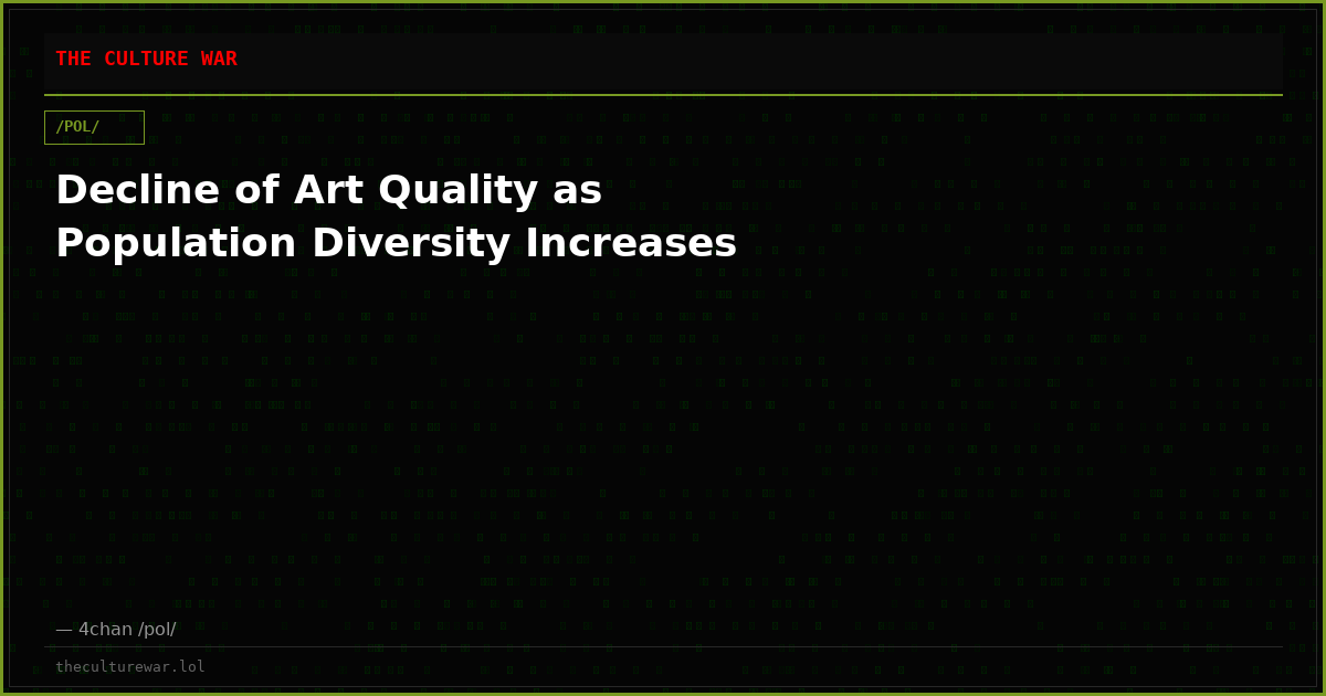Decline of Art Quality as Population Diversity Increases