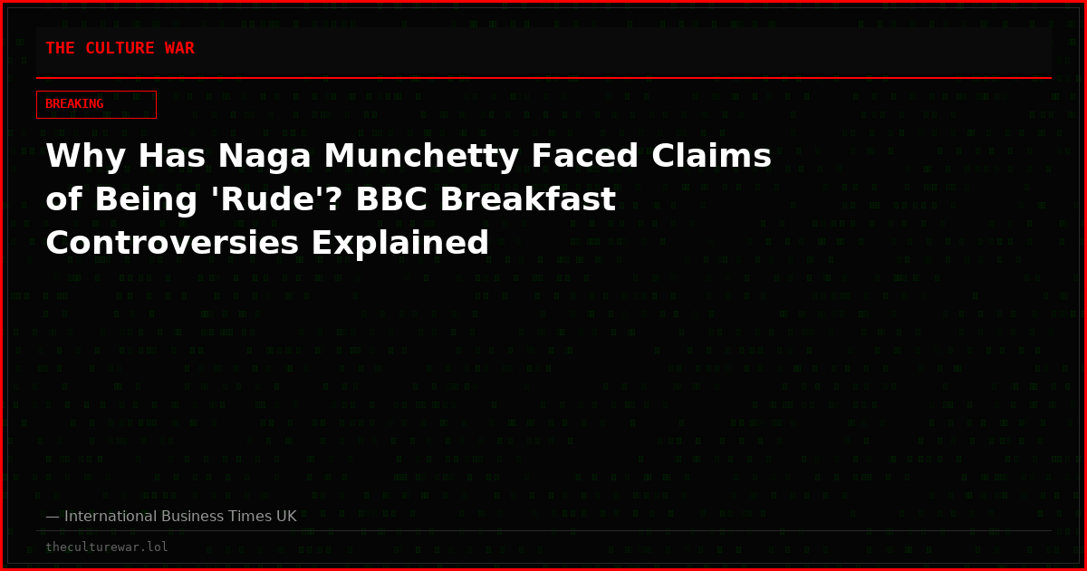 Why Has Naga Munchetty Faced Claims of Being 'Rude'? BBC Breakfast Controversies Explained