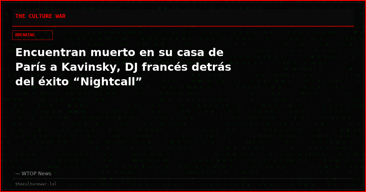 Encuentran muerto en su casa de París a Kavinsky, DJ francés detrás del éxito “Nightcall”