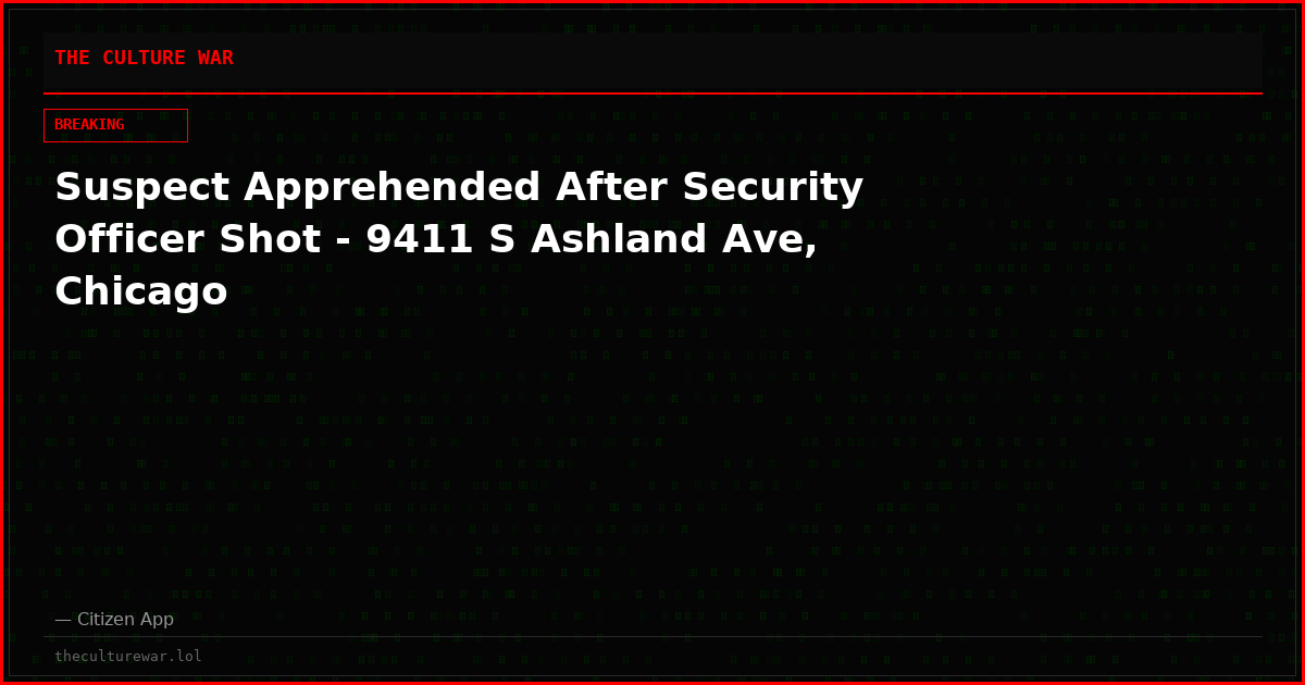 Suspect Apprehended After Security Officer Shot - 9411 S Ashland Ave, Chicago