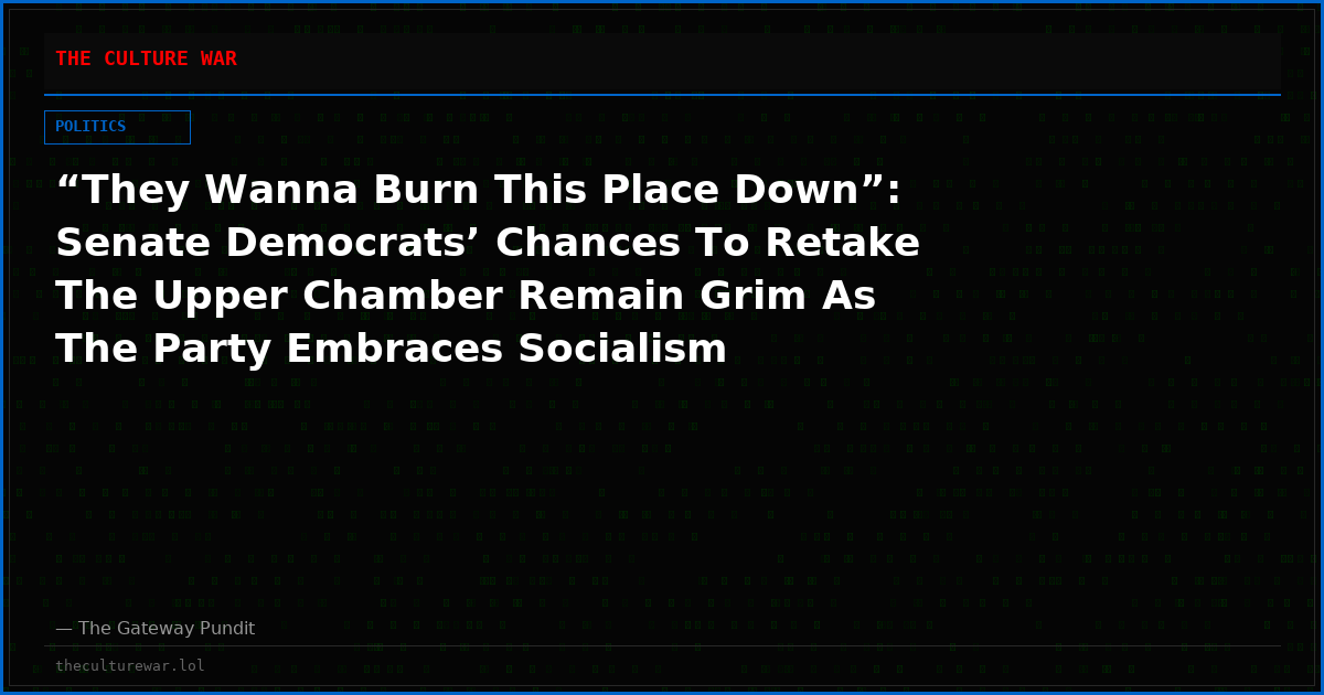 “They Wanna Burn This Place Down”: Senate Democrats’ Chances To Retake The Upper Chamber Remain Grim As The Party Embraces Socialism