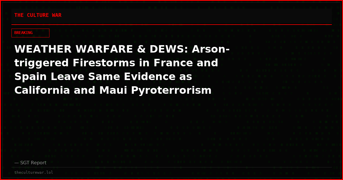 WEATHER WARFARE & DEWS: Arson-triggered Firestorms in France and Spain Leave Same Evidence as California and Maui Pyroterrorism