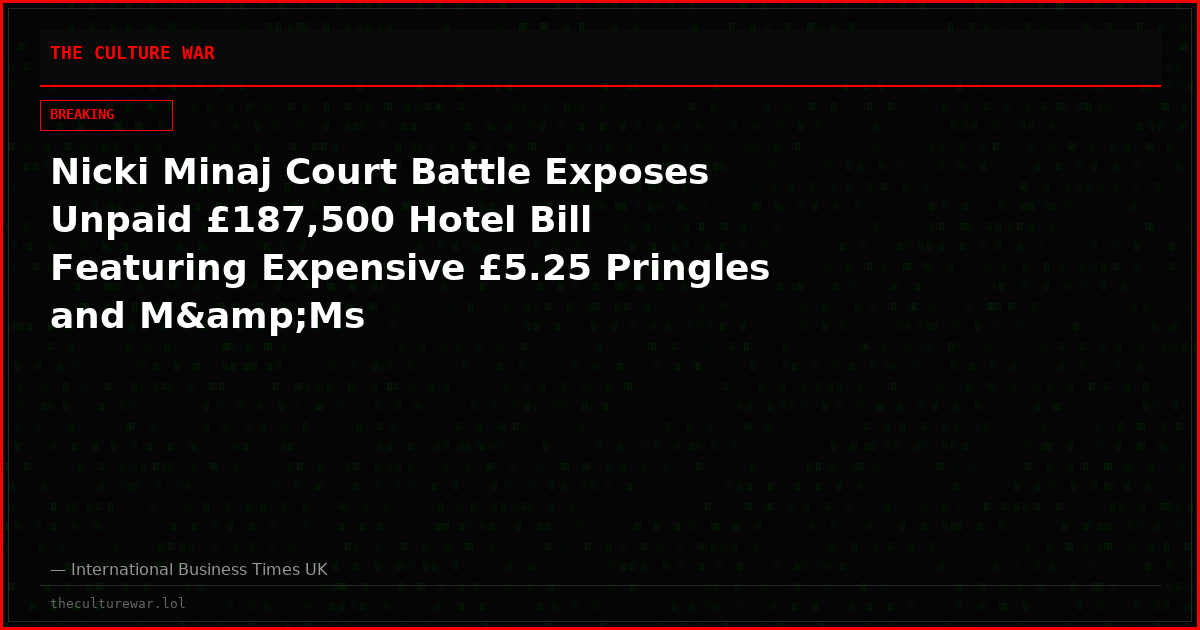 Nicki Minaj Court Battle Exposes Unpaid £187,500 Hotel Bill Featuring Expensive £5.25 Pringles and M&amp;Ms