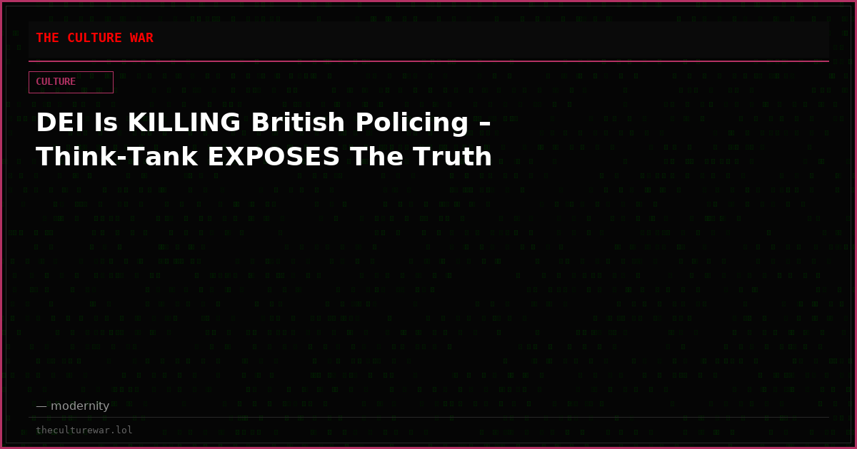 DEI Is KILLING British Policing – Think-Tank EXPOSES The Truth