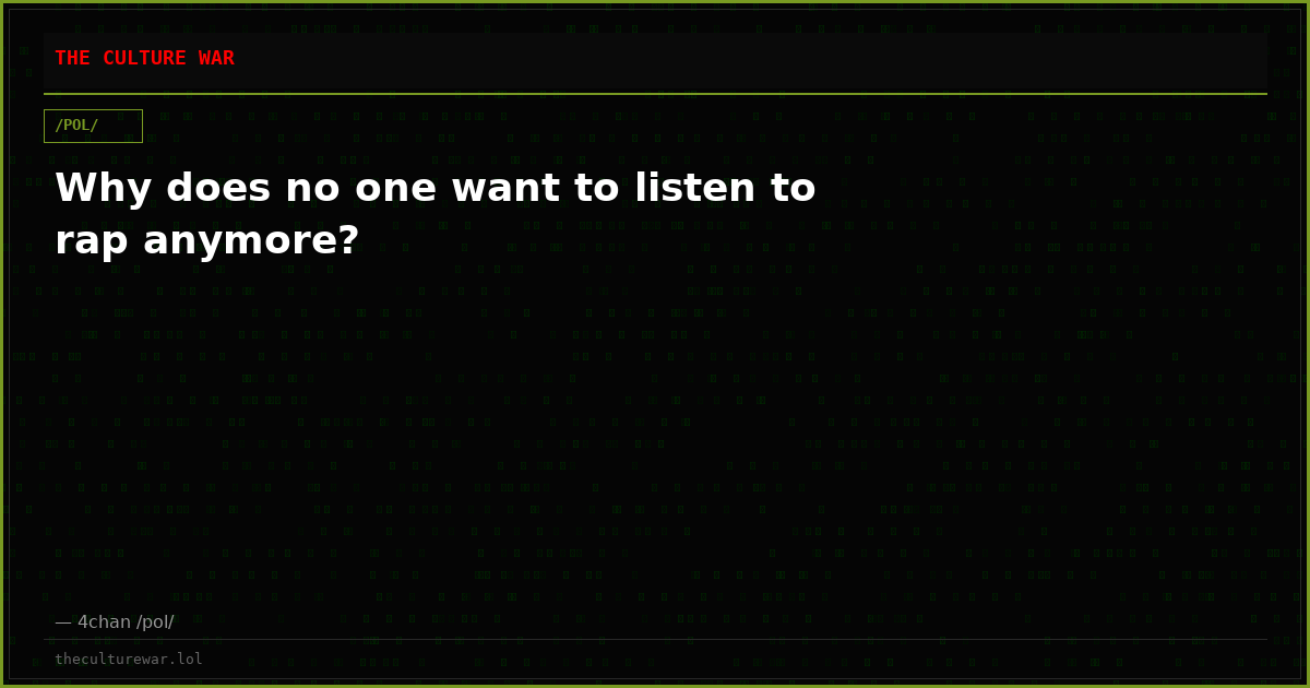 Why does no one want to listen to rap anymore?