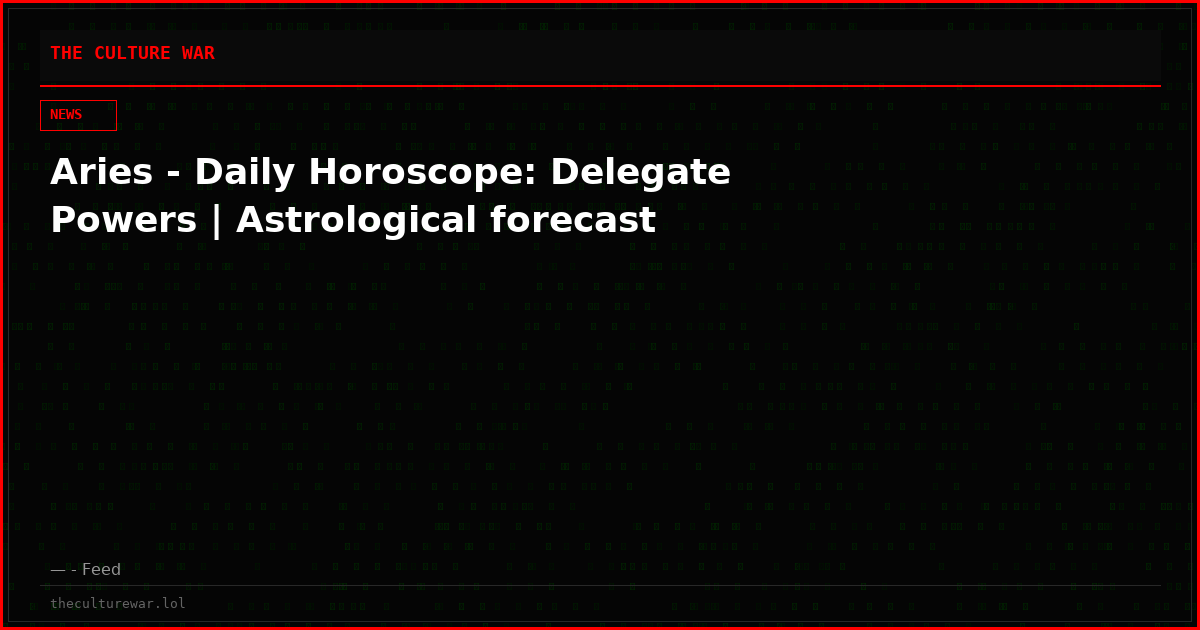 Aries - Daily Horoscope: Delegate Powers | Astrological forecast
