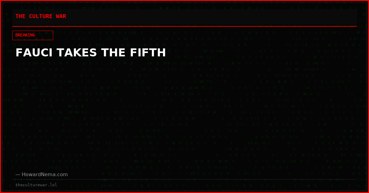 FAUCI TAKES THE FIFTH
