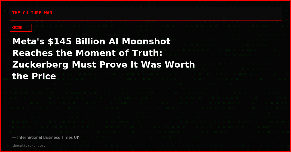 Meta's $145 Billion AI Moonshot Reaches the Moment of Truth: Zuckerberg Must Prove It Was Worth the Price