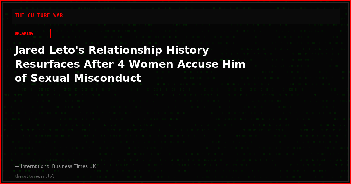 Jared Leto's Relationship History Resurfaces After 4 Women Accuse Him of Sexual Misconduct