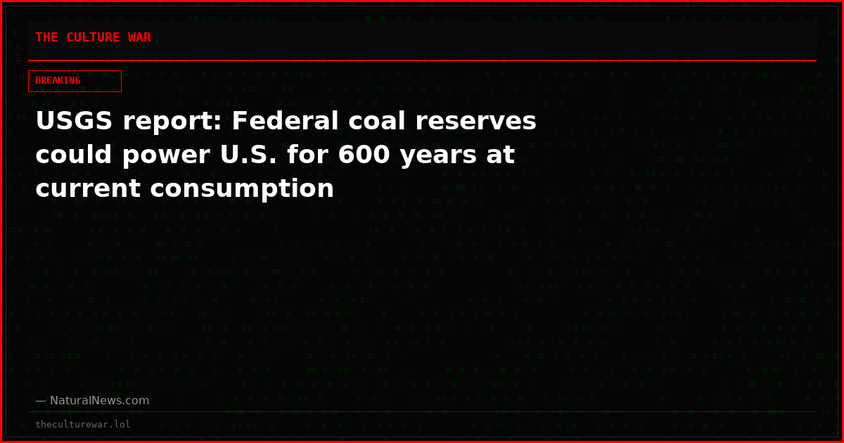 USGS report: Federal coal reserves could power U.S. for 600 years at current consumption