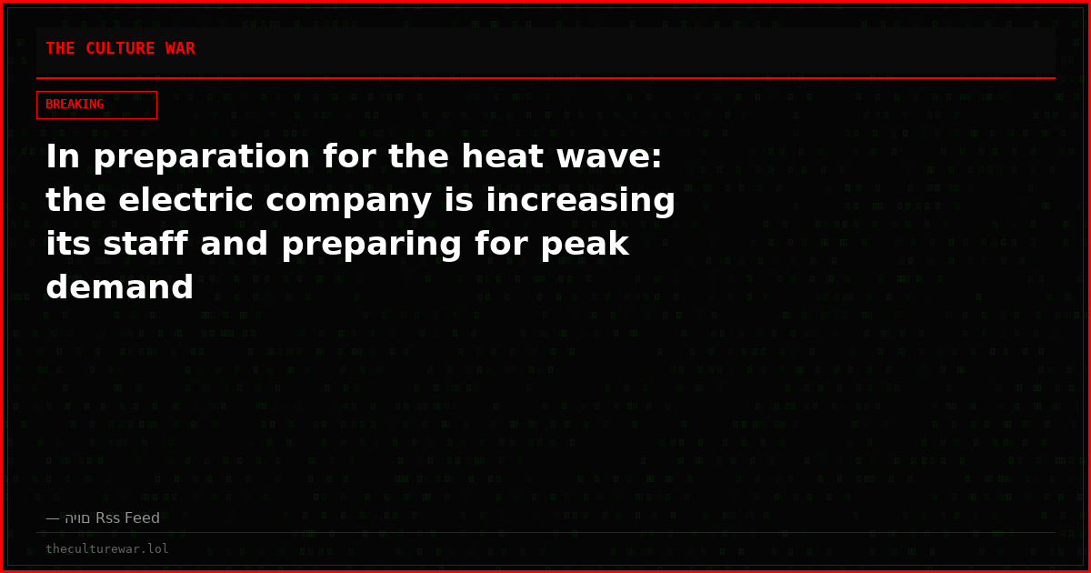 In preparation for the heat wave: the electric company is increasing its staff and preparing for peak demand