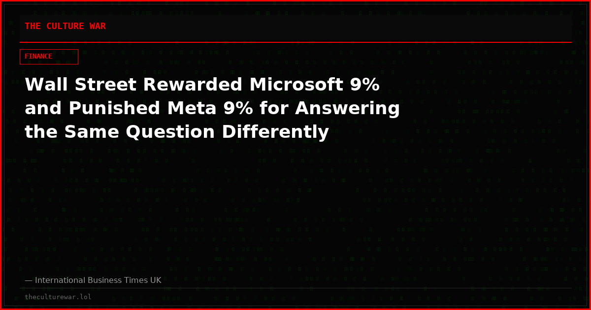 Wall Street Rewarded Microsoft 9% and Punished Meta 9% for Answering the Same Question Differently