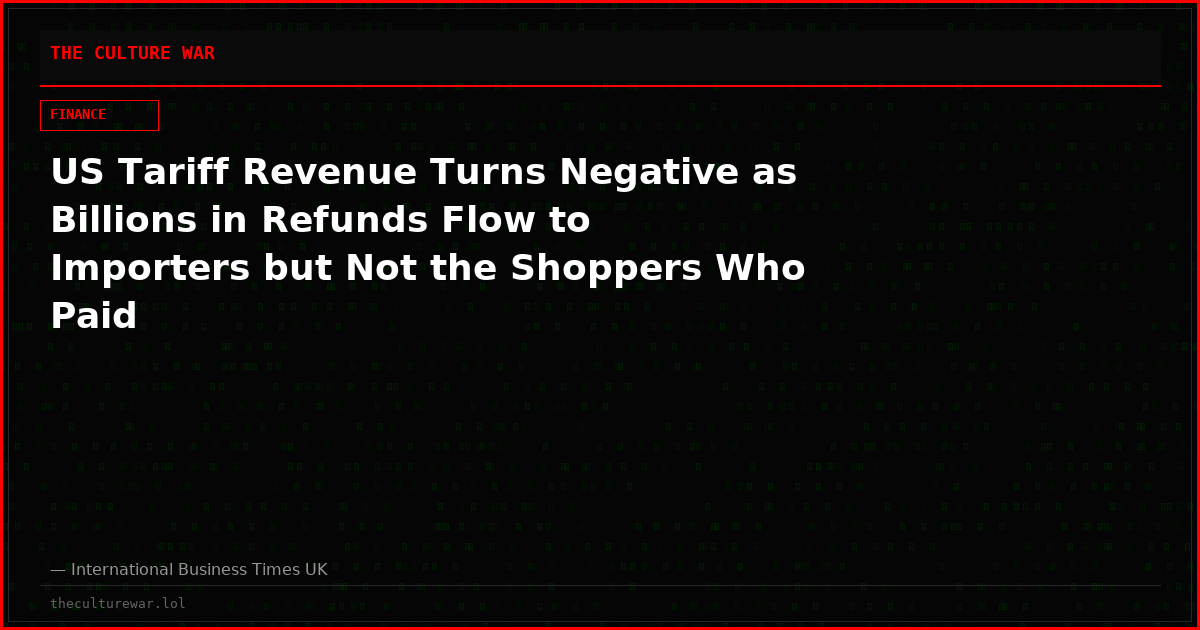 US Tariff Revenue Turns Negative as Billions in Refunds Flow to Importers but Not the Shoppers Who Paid