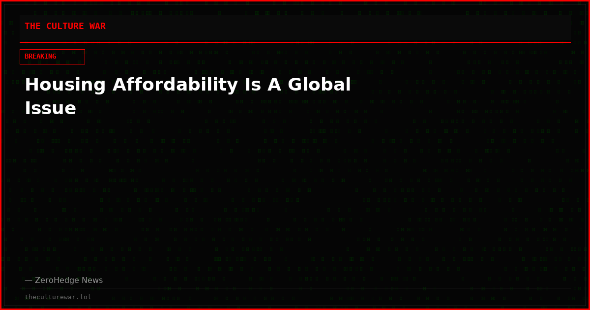 Housing Affordability Is A Global Issue