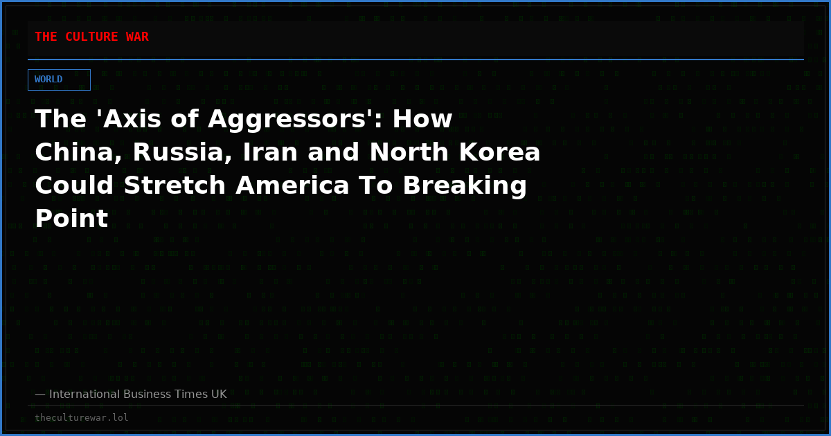 The 'Axis of Aggressors': How China, Russia, Iran and North Korea Could Stretch America To Breaking Point