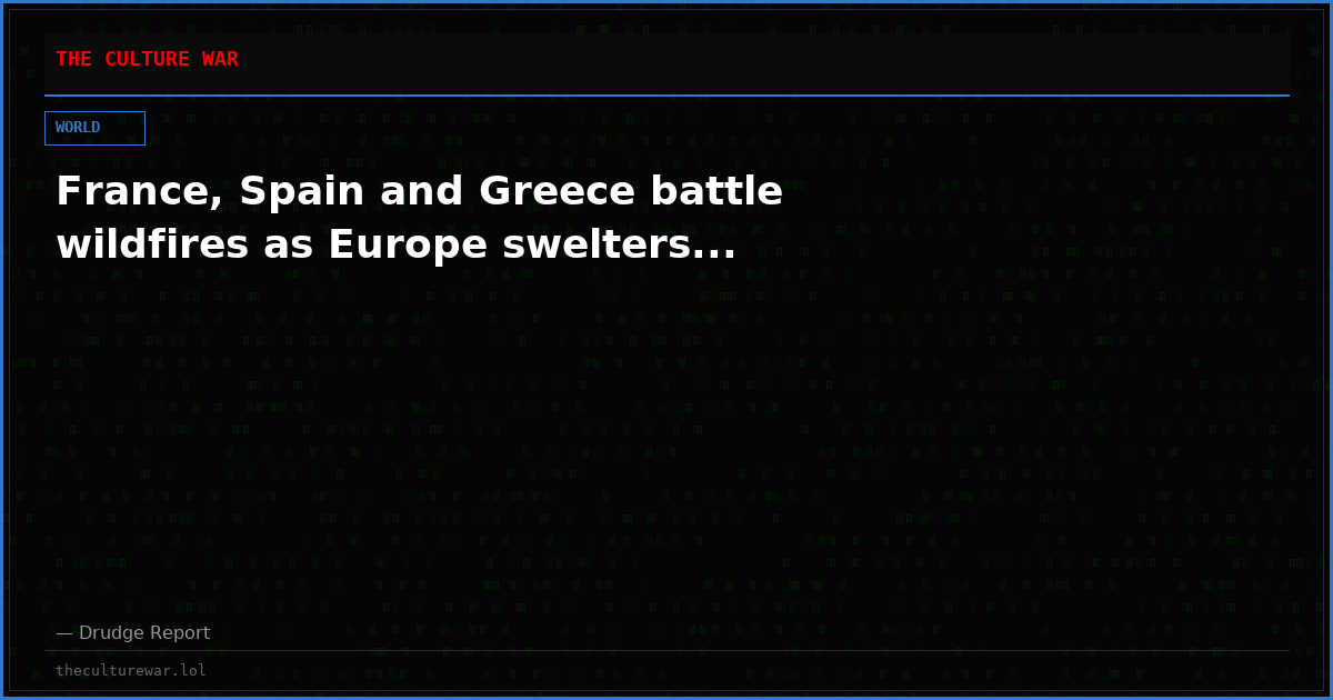 France, Spain and Greece battle wildfires as Europe swelters...