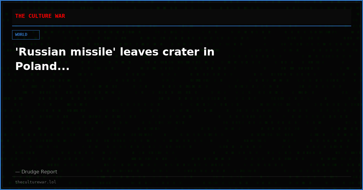 'Russian missile' leaves crater in Poland...