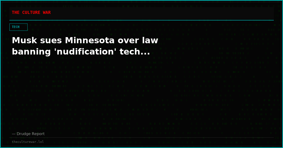 Musk sues Minnesota over law banning 'nudification' tech...